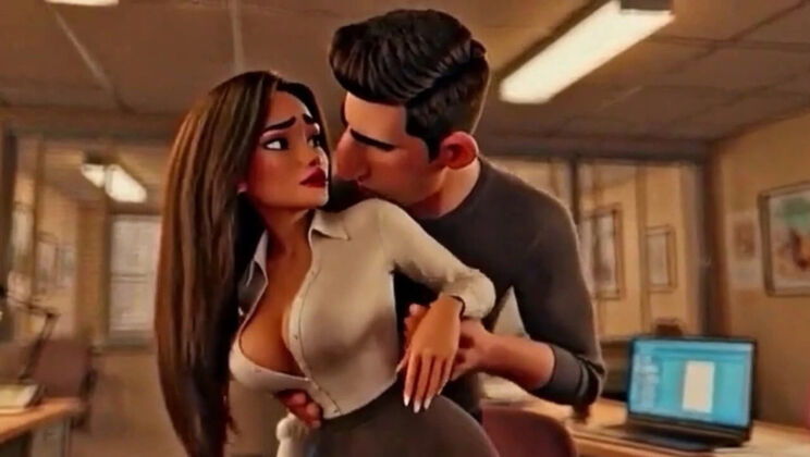 Horny Office Girl Fucked Hard in Copy Room - Lewd Artificial 3D Hentai Animation