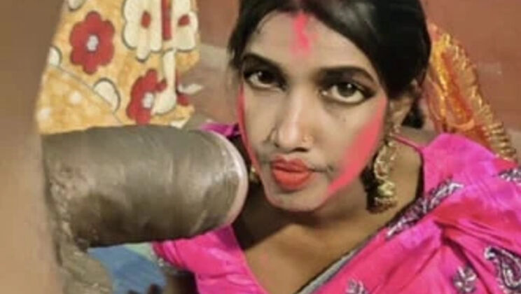 Desi Bhabhi Happy Holi Sex - Jija Rang Lagake Chudai, Blowjob & Cum in Mouth
