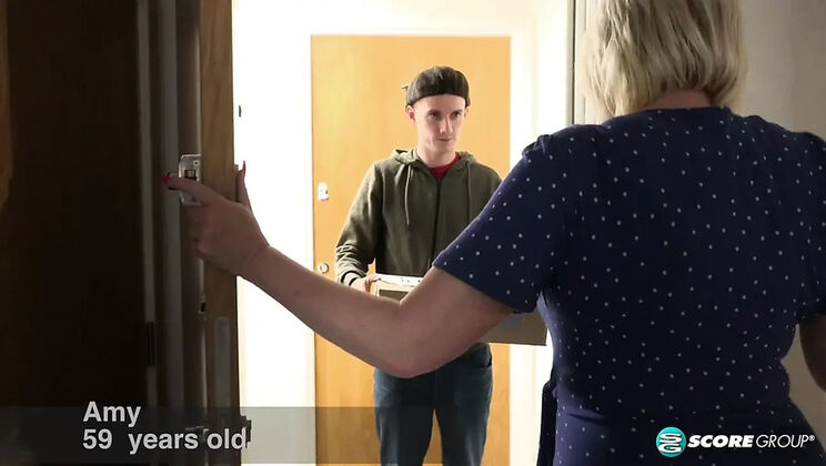 Amy's Big Tits Get a Surprise Box Delivery