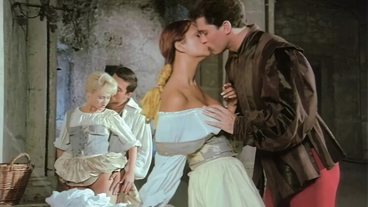 Renaissance Four-Way: Horny Washerwomen Get Fucked in the Village