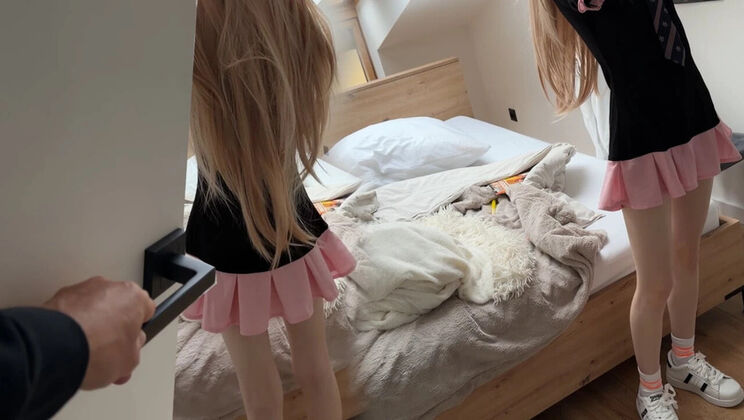 Skinny stepsister gets tight pussy fucked before school
