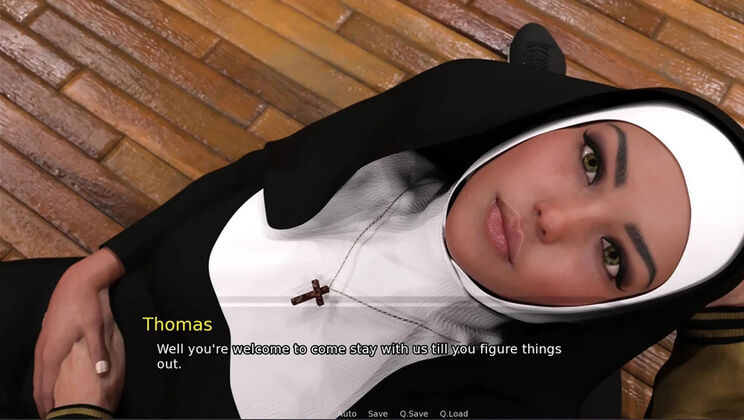 Pregnant Nun Gets a Handjob at Granny's House - 3D Hentai