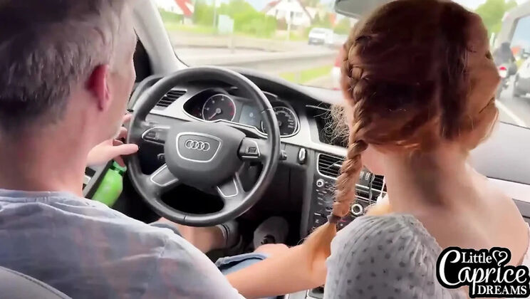 Lucianna Takes a Huge Cock in the Car - Teen Blowjob & Doggystyle