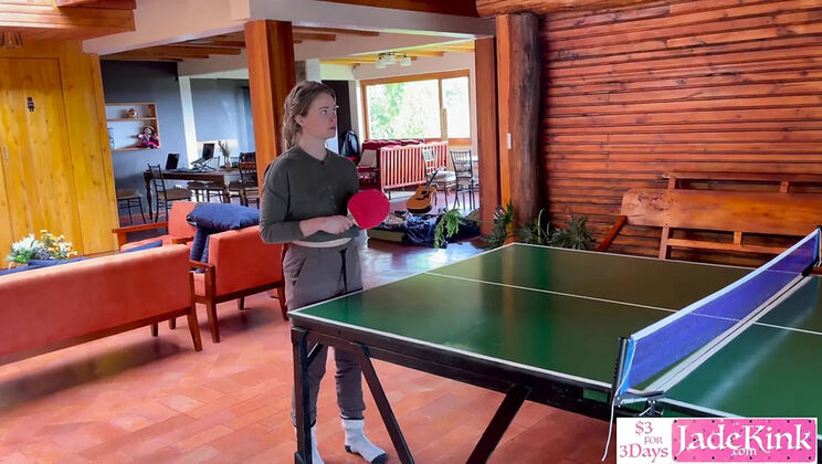 Amateur Teen Takes All in Real Strip Ping Pong – Hard Doggy Finish