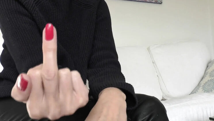 Lady Victoria Valente Shows Off Her Long Natural Nails in Tight Sweater and Leather Pants