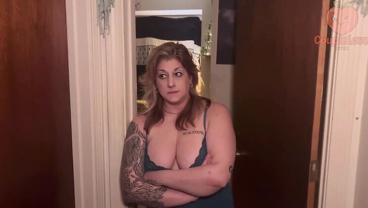 Hot Stepmom Catches Me Sneaking In Late - Naughty Blowjob & Huge Tit Cumshot