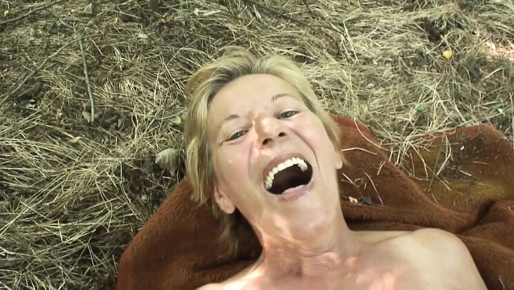 Horny Cock-Hungry Granny With Small Natural Tits Gets Fucked Outside