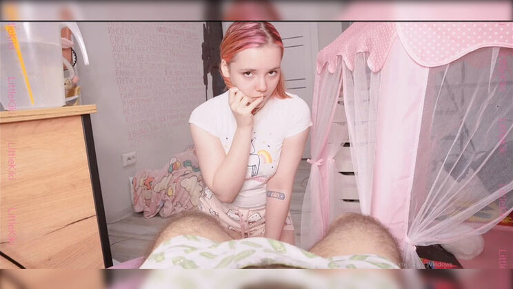 Shy Teen Stepsister Makes My Hard Dick Throb – POV Beginners First Blowjob