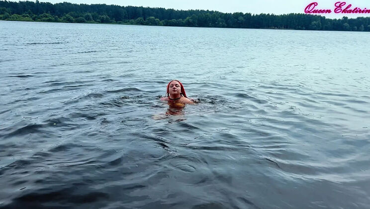 Russian Goddess QueenEkatirin Fucks Hard by the River