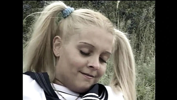 Young Blonde Teen Gina Pearl Gives Blowjob and Rides Cowgirl Outdoors Until Cum on Tits