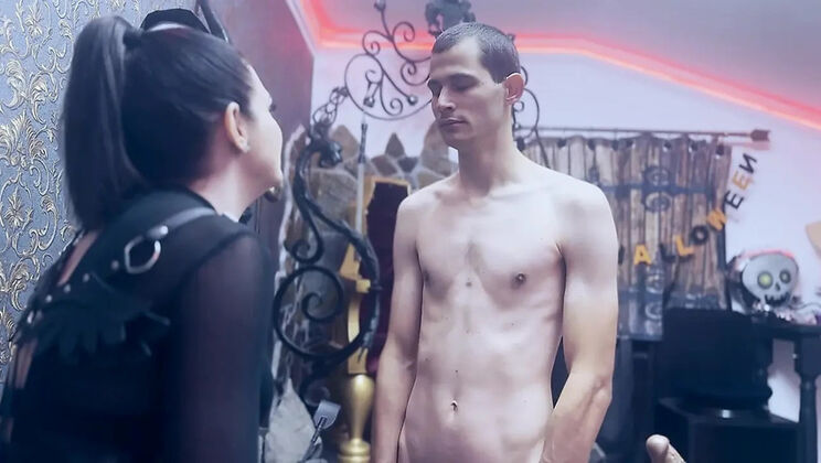 Mistress Zeida Spanks Balls with Heavy Dildos – Cruel CBT Gagging