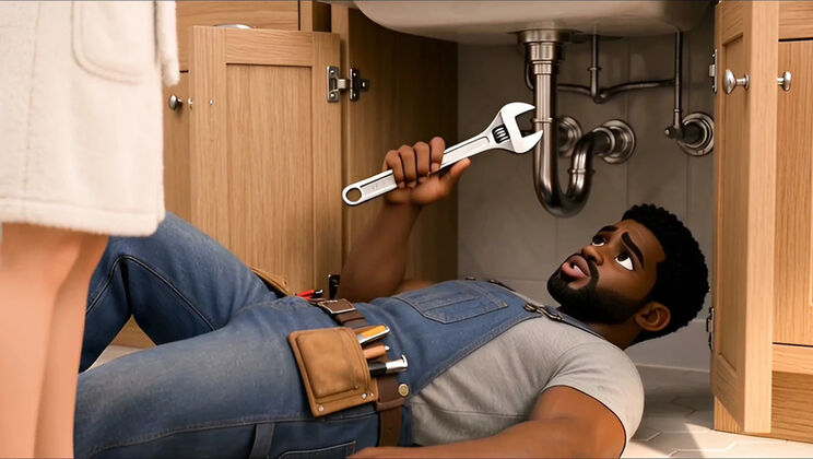 BBC Plumber Fucks Hot Client Full Video