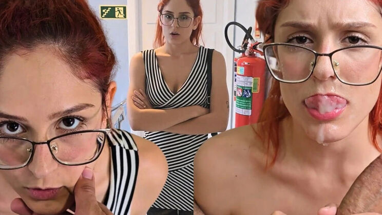 Please Leave My Student Alone, I'll Be Your Bitch – Latina Redhead Slut Sloppy Blowjob