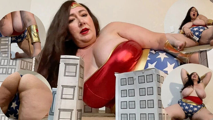 Giant Wonder Woman Lost in Your City – Cutejayne Cosplay BBW Big Tits
