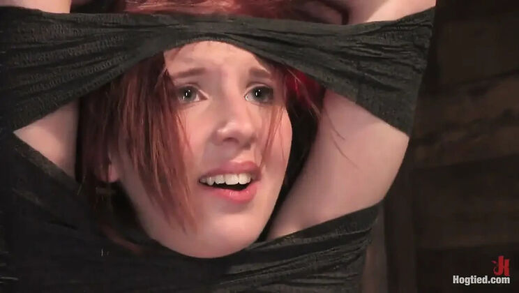 Horny Tiny Redhead Megan Murray Gets Tied Up and Made to Cum